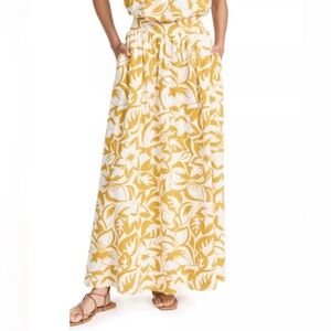 Madewell Yellow and Cream Floral Maxi Skirt